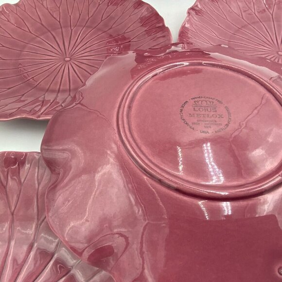 Set of 6 Vtg Metlox Poppytrail Lotus Dinner Plates Mauve 10 3/4" Diameter - Picture 6 of 6